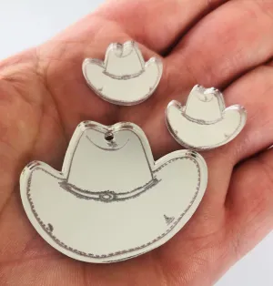 © 40mm Etched Cowgirl Hat - 3 pair set