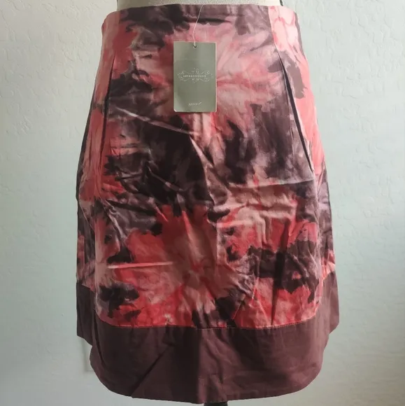 🆕 Eleveneses by Anthropologie Chic boho Bohemian 100% cotton envelope Skirt_4