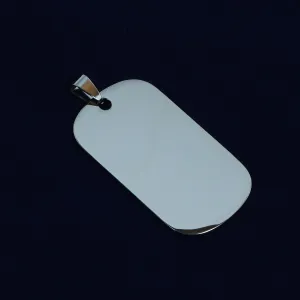 10PCS Shiny Stainless Steel Dog Tag, 50*28mm Rounded Corner Dog Pendants, Blank Pet Tags 103676