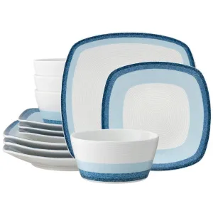 12 piece noritake colorscapes - blue square