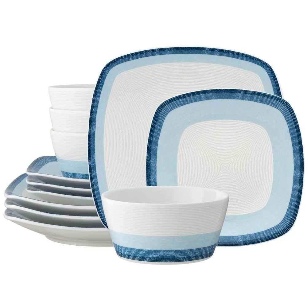 12 piece noritake colorscapes - blue square