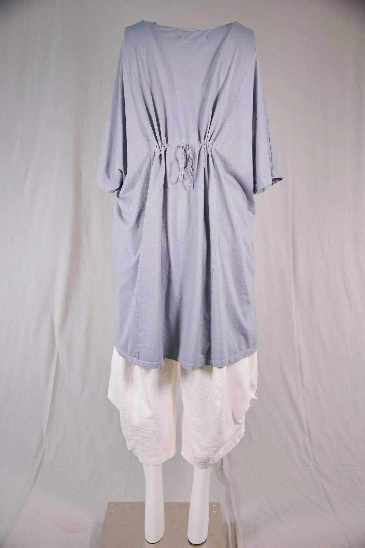 1581 Vertical Seamed Drawcord Tunic-Blue Dawn-P
