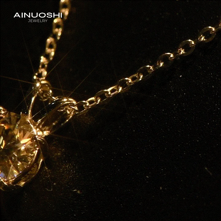 1CT Classic Brilliant Round Moissanite Pendant Necklace