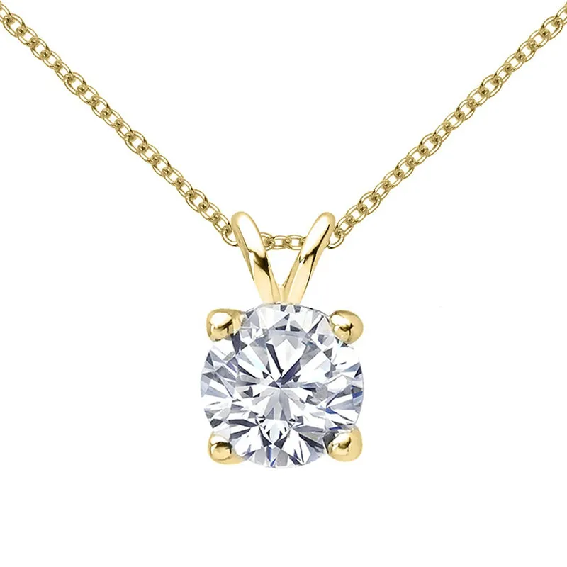 1CT Classic Brilliant Round Moissanite Pendant Necklace