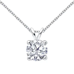 1CT Classic Brilliant Round Moissanite Pendant Necklace