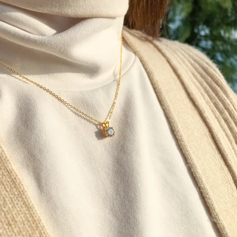 1CT Classic Brilliant Round Moissanite Pendant Necklace