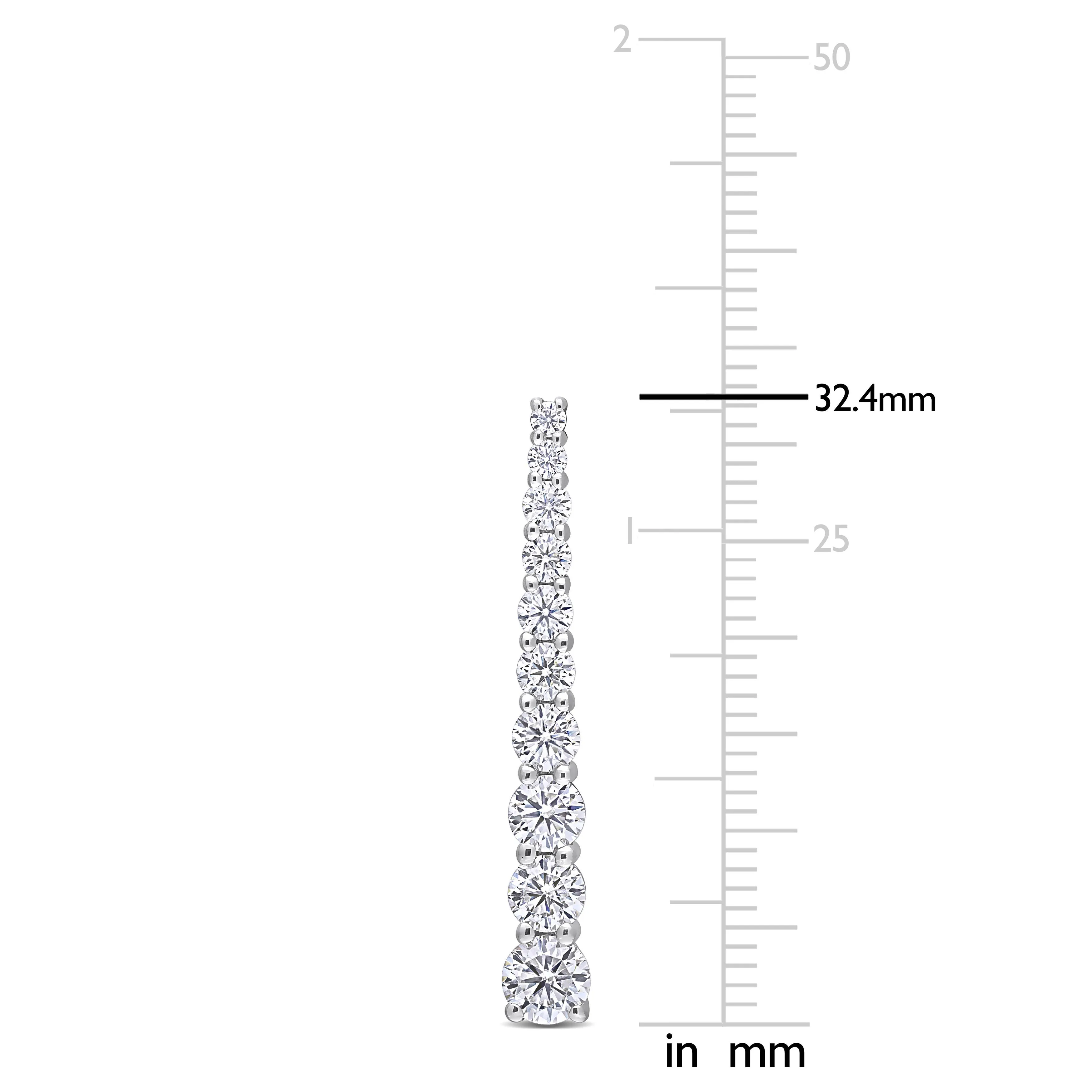 2 3/4 CT DEW Created Moissanite-White Fashion Post Earrings Silver