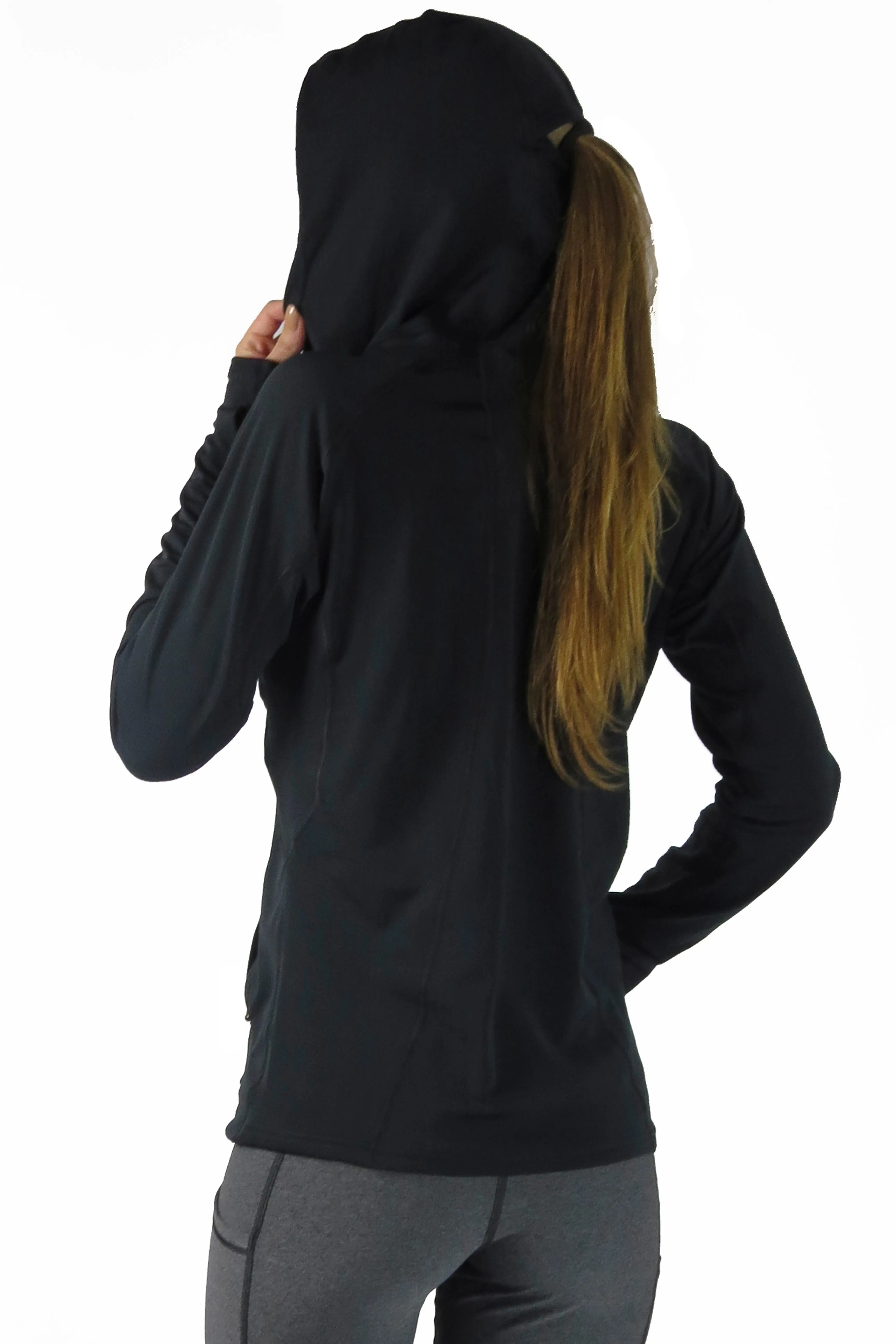 4401 - Performance Pony Tail Hoodie/Black