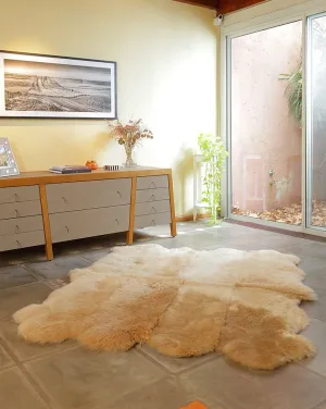 8-Pelt Large Sheepskin Area Rug - Beige Camel (6.2´ x  6.6´ )