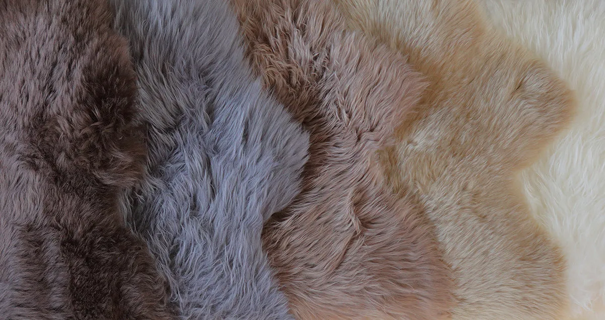 8-Pelt Large Sheepskin Area Rug - Beige Camel (6.2´ x  6.6´ )