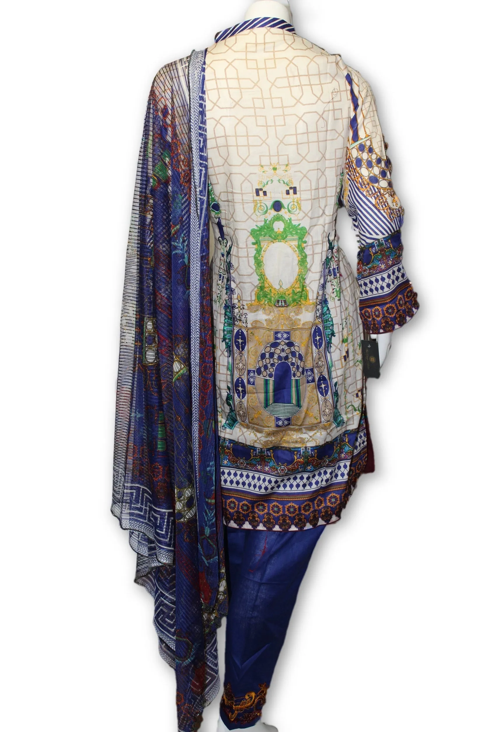 A06 Pakistani Indian Fine Design 3 Pcs Embroidered  Lawn Suit