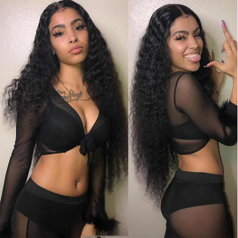 affordable hair Deep Wave 10-14 inches Natural Black Bundle 100% Human Hair