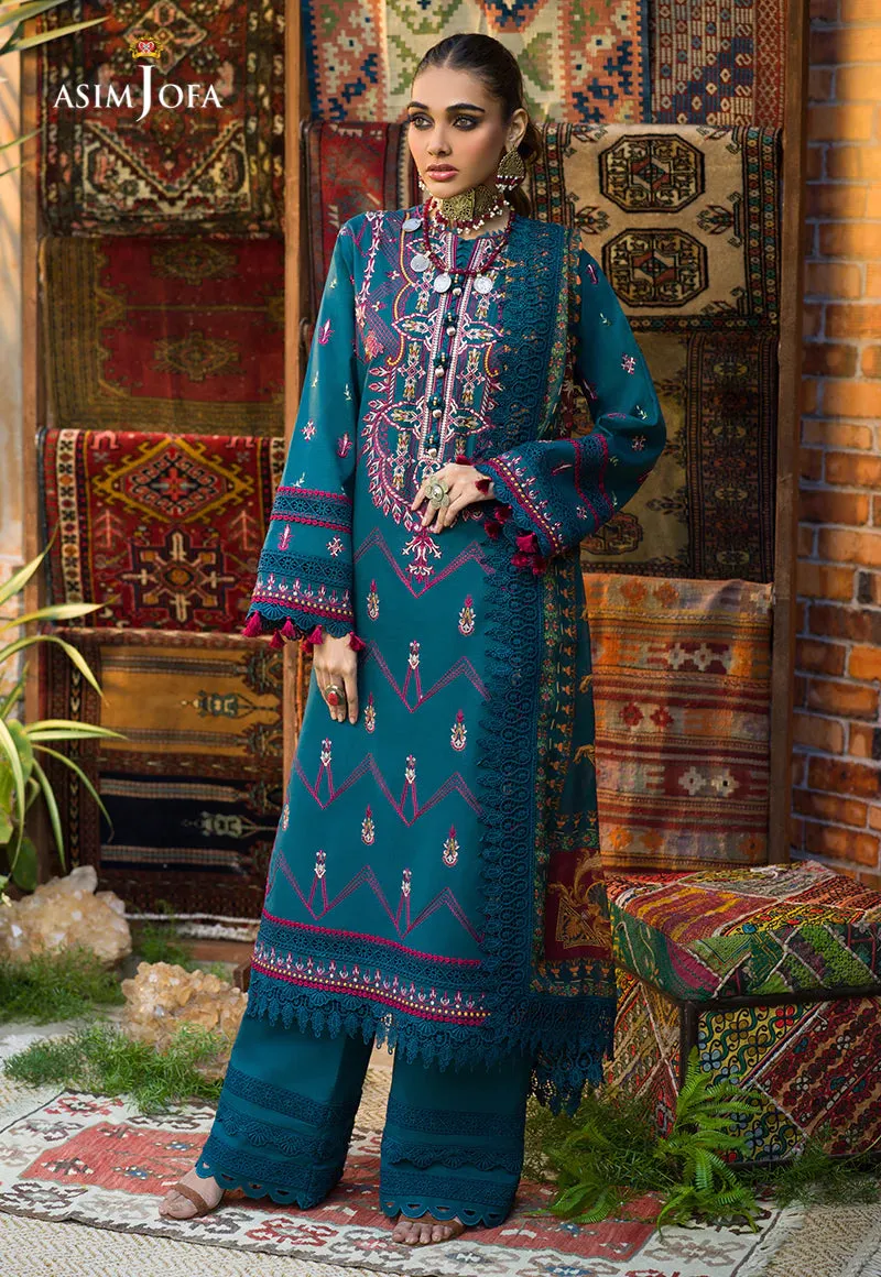 AJPR-35 | Asim Jofa Prints Rania Collection 2022 | Unstitched Embroidered Lawn Suits