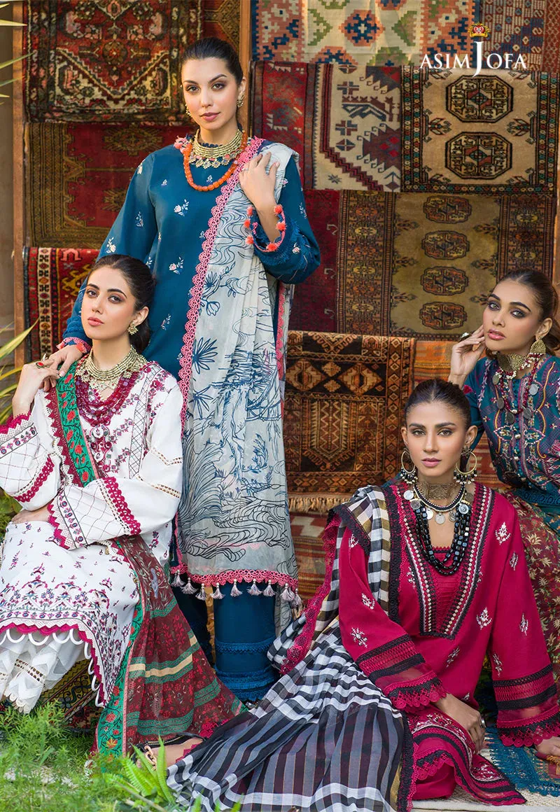 AJPR-35 | Asim Jofa Prints Rania Collection 2022 | Unstitched Embroidered Lawn Suits