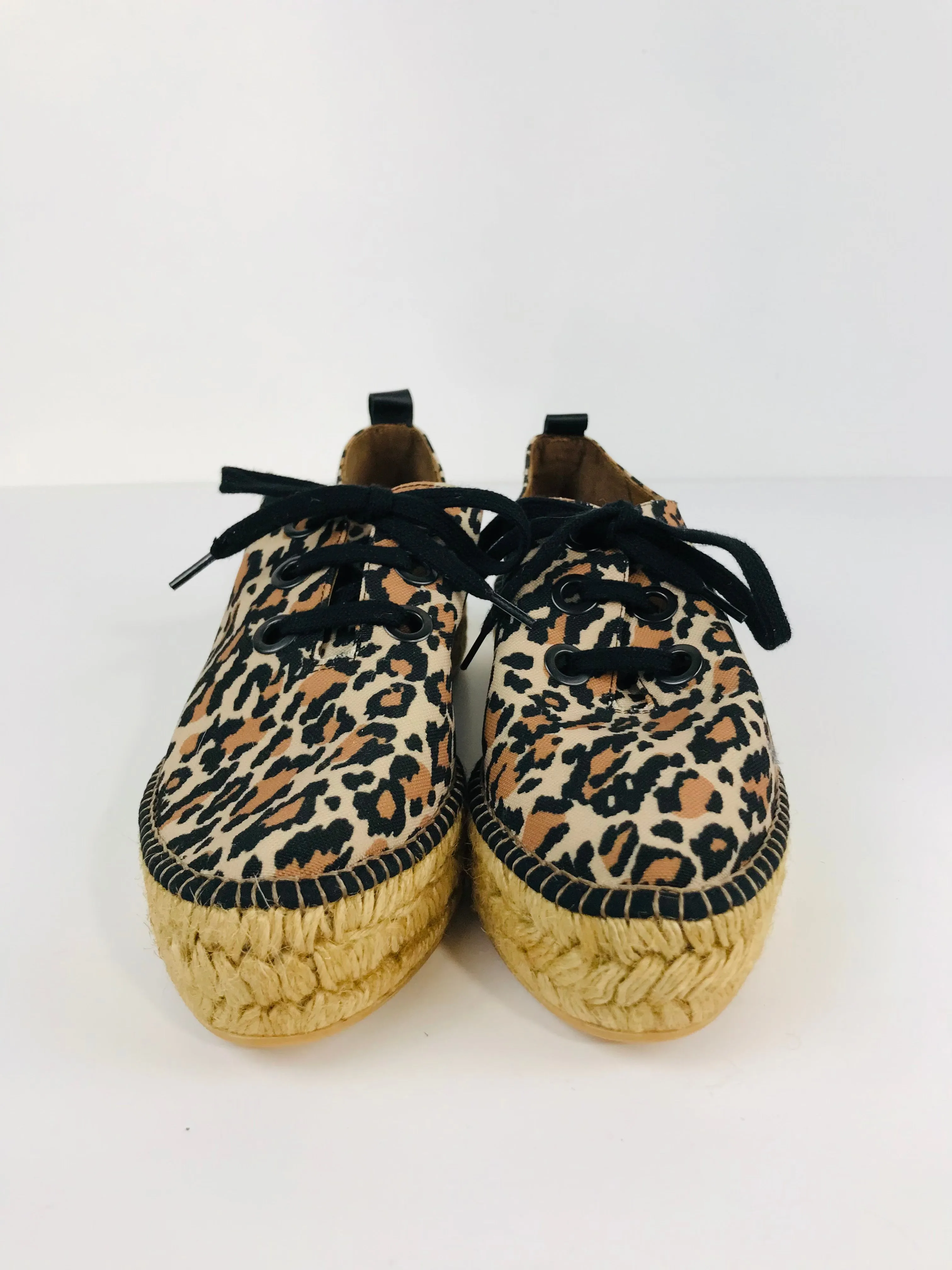 And/Or Women's Leopard Print Espadrilles Platform Trainers | EU39 UK6 | Multicoloured