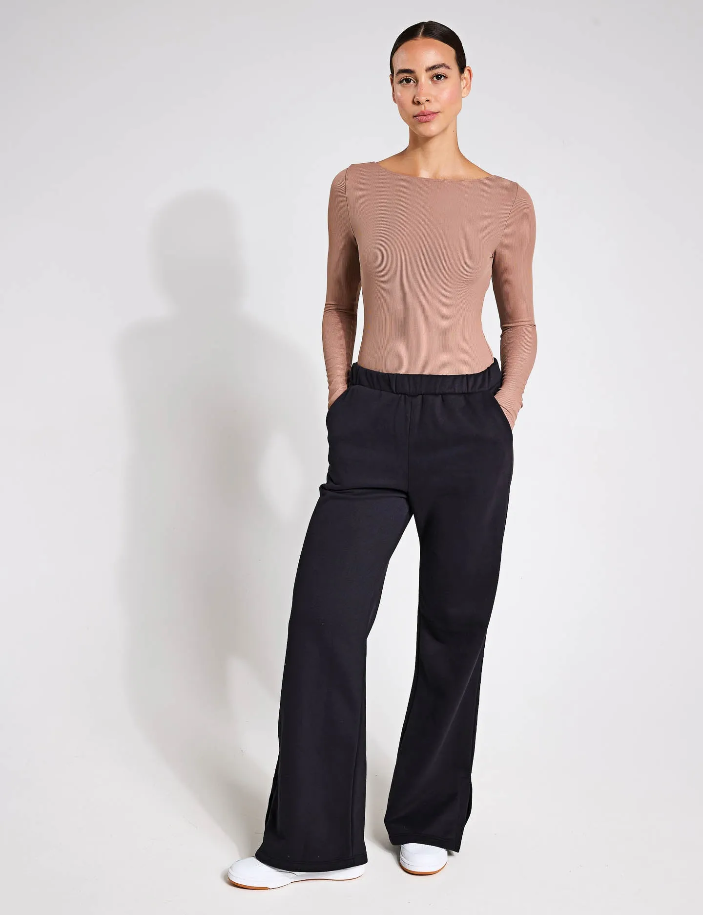 Ava Bateau Bodysuit - Brownie