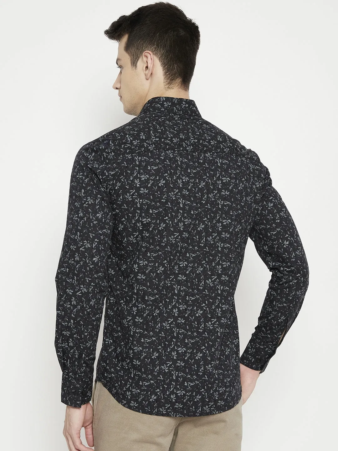 Black Printed Slim Fit shirt