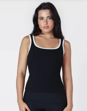 BLACK TAPE- WOMEN'S CONTRAST TANK TOP
