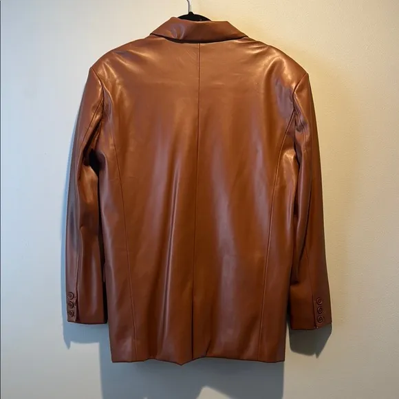BLANKNYC Brown Faux Leather Blazer