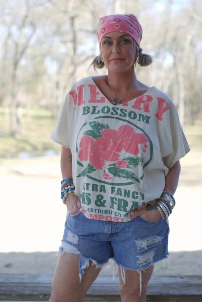 Blossom Split Neck Jaded Gypsy Top