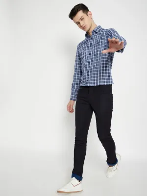 Blue Checked Slim Fit shirt