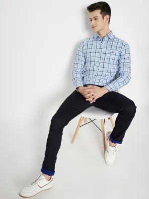 Blue Checked Slim Fit shirt