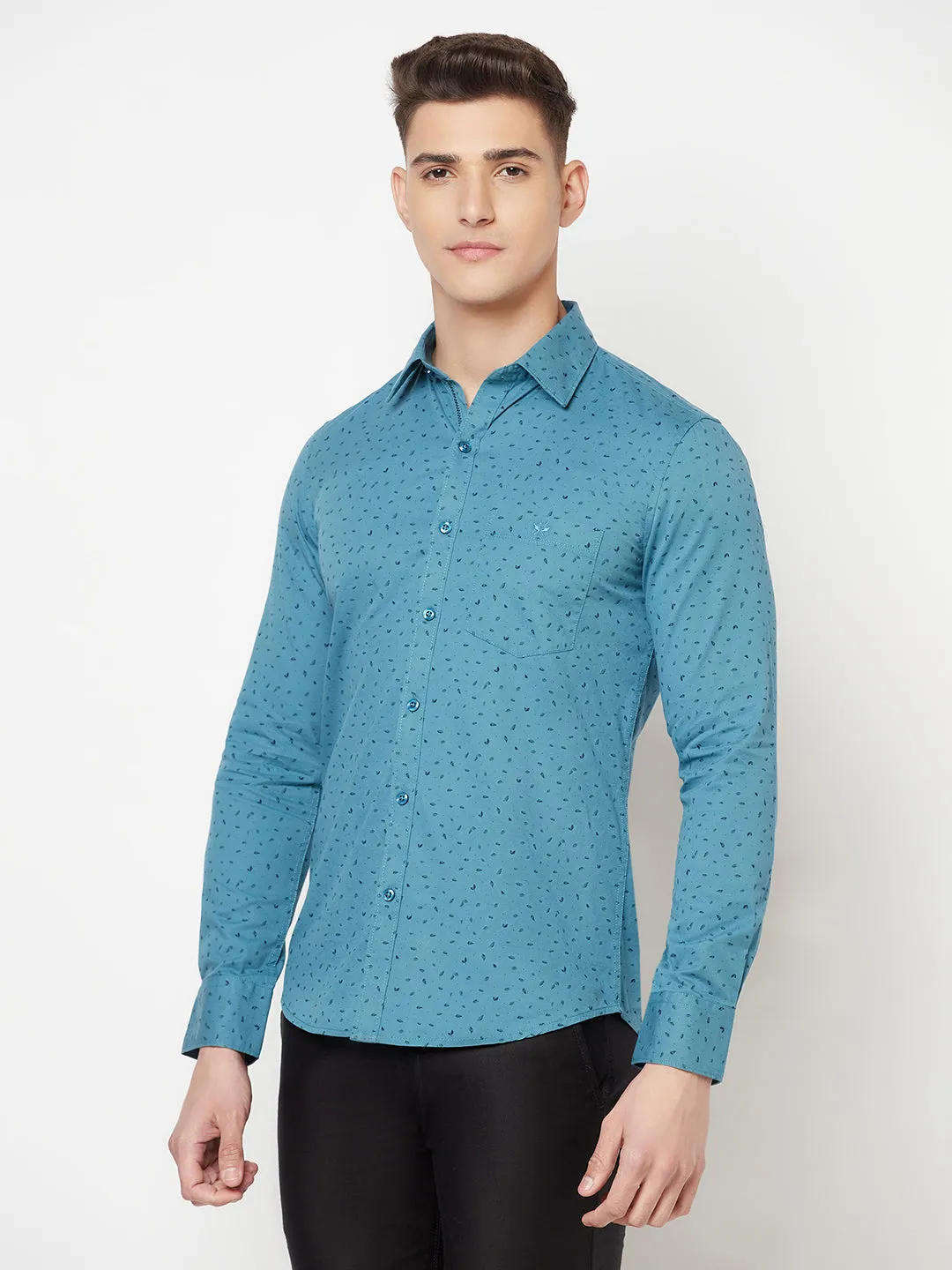 Blue Floral Shirt