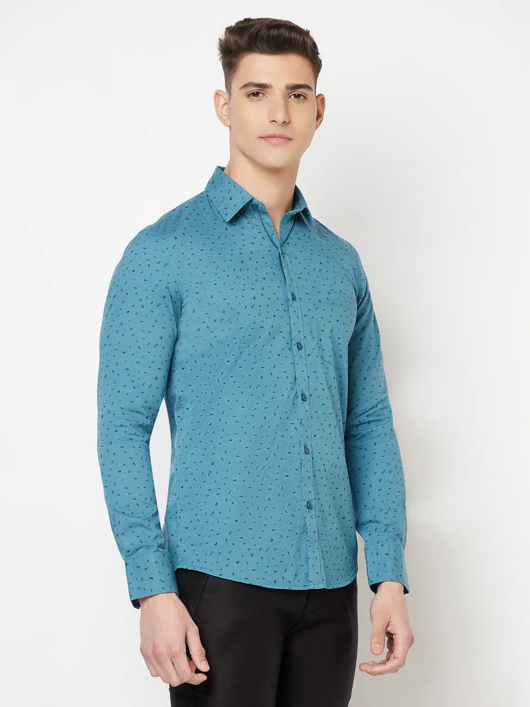 Blue Floral Shirt