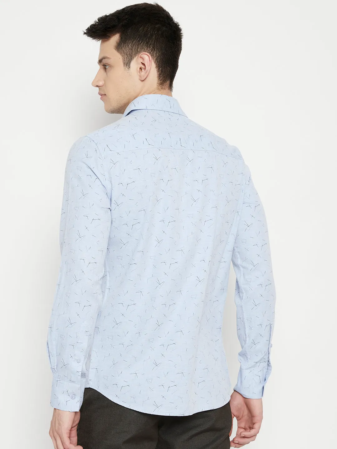 Blue Printed Slim Fit shirt
