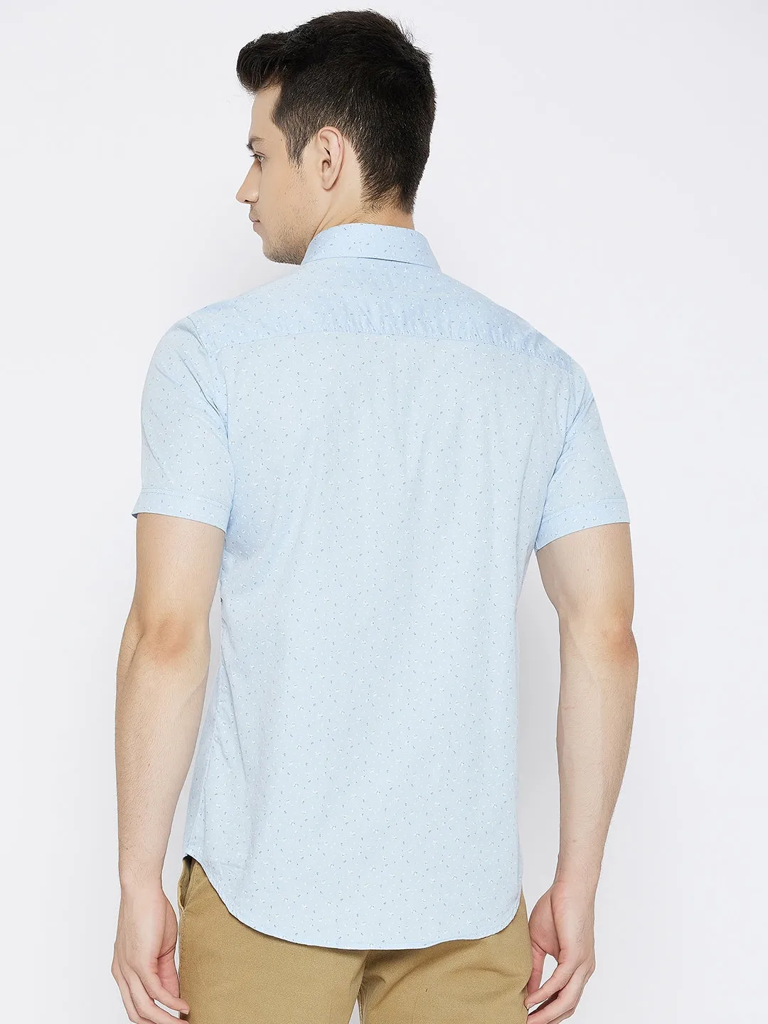 Blue Printed Slim Fit shirt