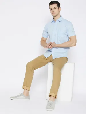 Blue Printed Slim Fit shirt