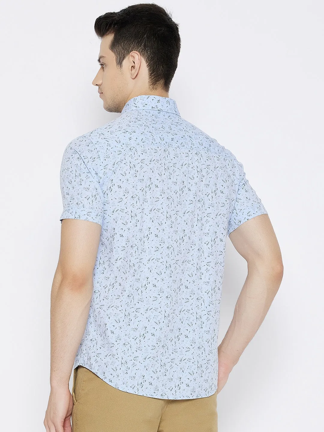 Blue Printed Slim Fit shirt