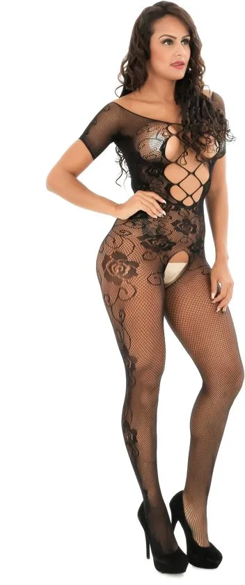 Body Pleasure - Catsuit -Tempting Twilight - Zwart - One Size