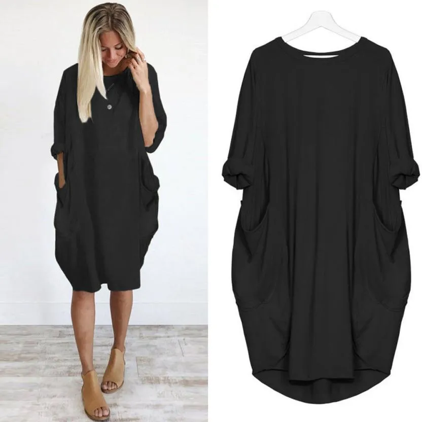 Boho Casual Pocket Dress