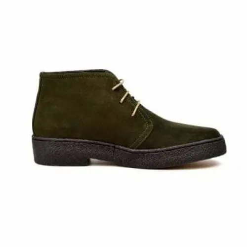 British Walkers Playboy Original Men's Olive Green Suede High Top Ankle Boots