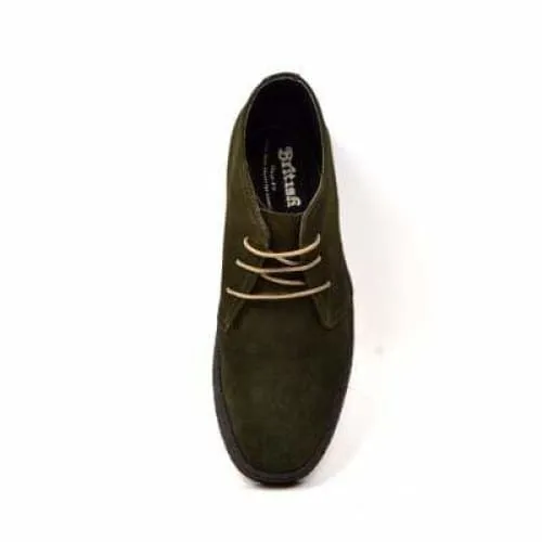 British Walkers Playboy Original Men's Olive Green Suede High Top Ankle Boots