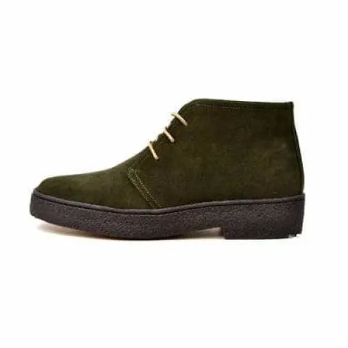 British Walkers Playboy Original Men's Olive Green Suede High Top Ankle Boots