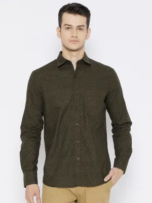 Brown Printed Slim Fit shirt