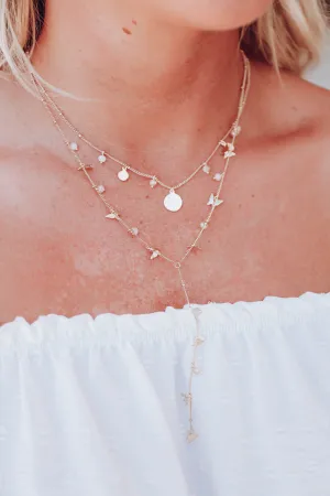 Butterfly Layered Necklace - Natural