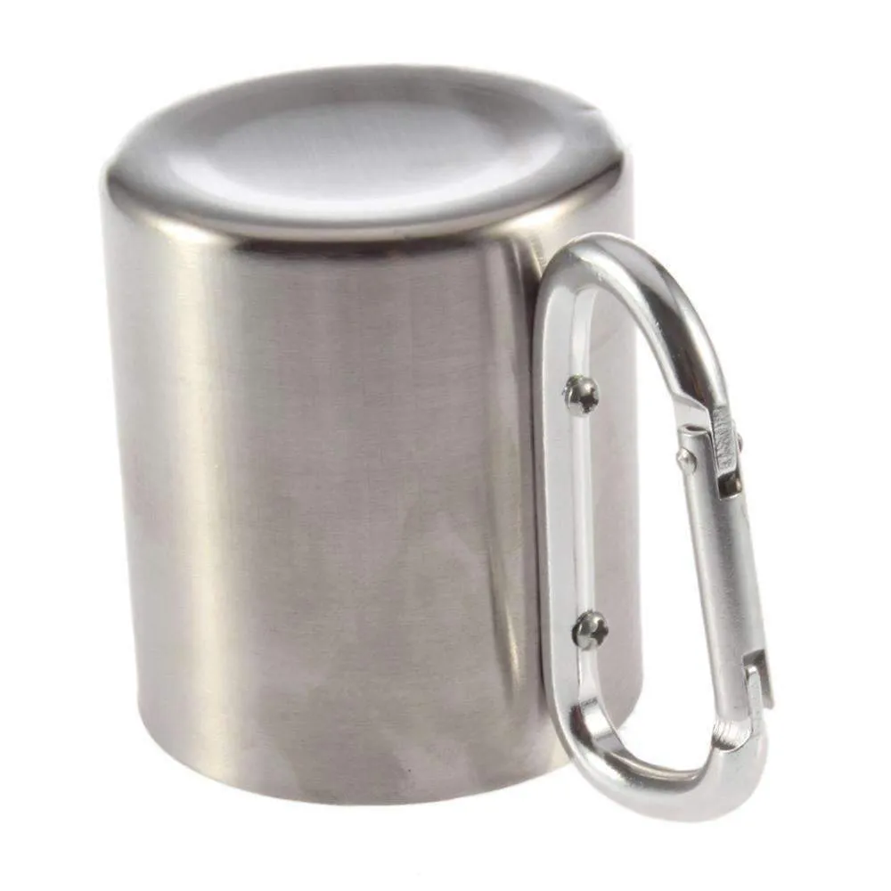 Carabiner Hook Double Wall - Stainless Travel Mug Cup Water