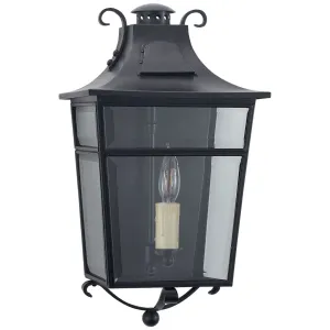 Carrington Small Wall Lantern in French Rust with Clear Glass