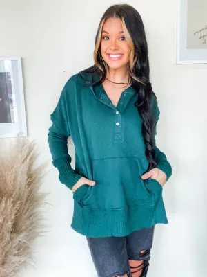 CASUAL DAY HOODED TOP-HUNTER GREEN