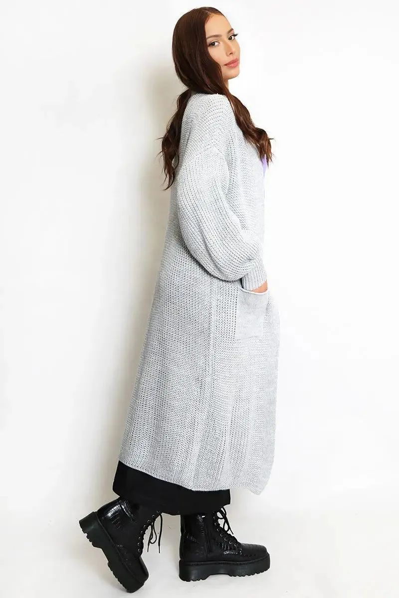 Casual Knit Puff Sleeve Loose Cardigan