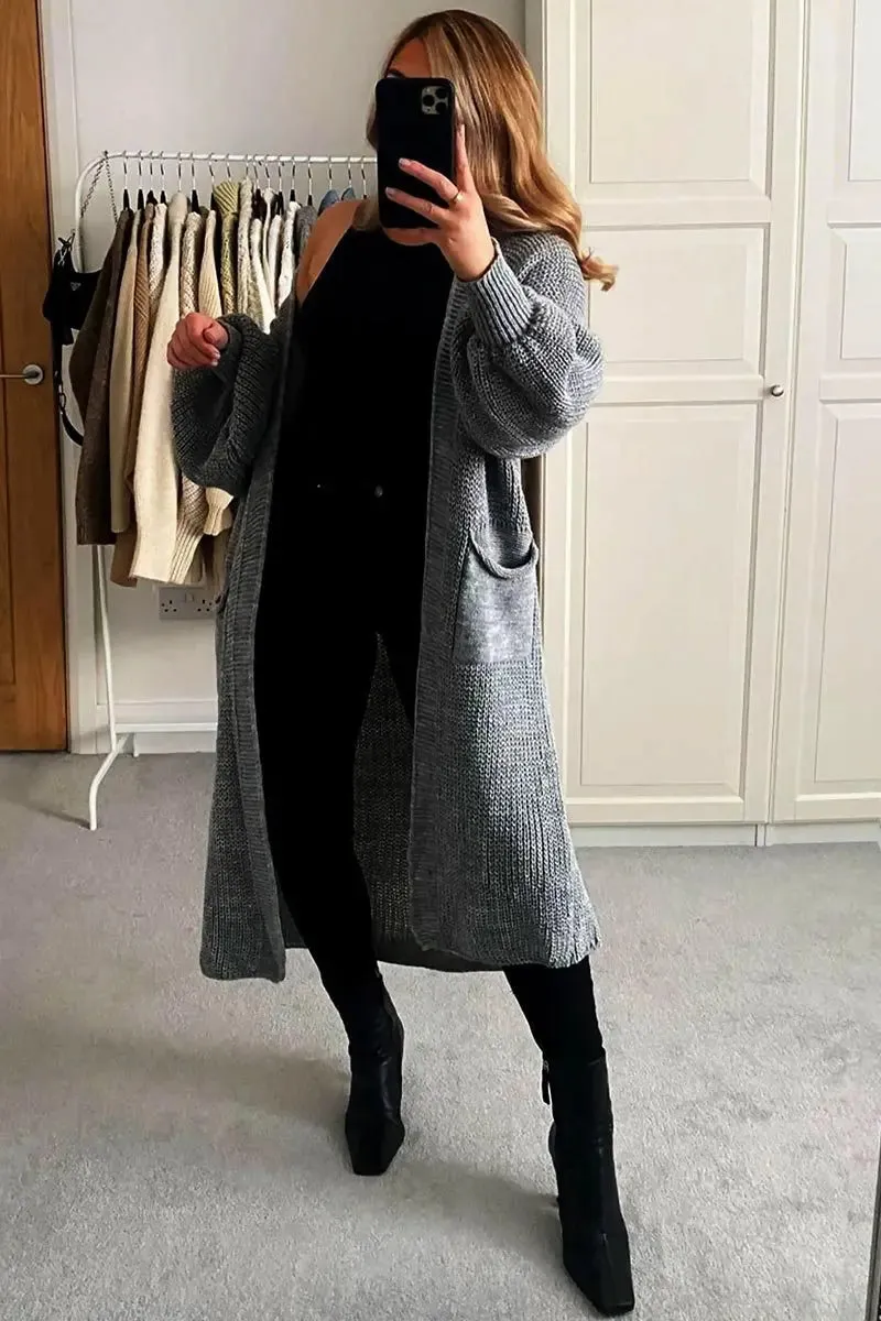 Casual Knit Puff Sleeve Loose Cardigan