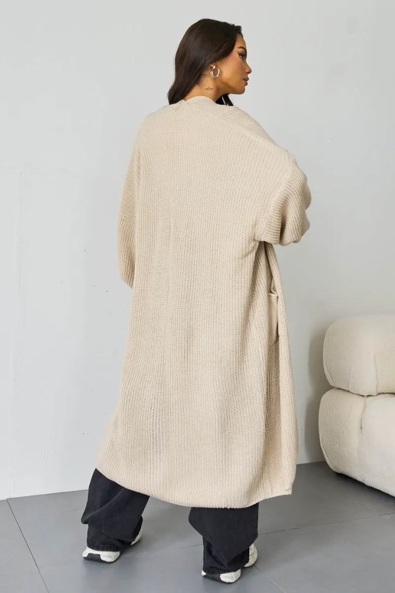 Casual Knit Puff Sleeve Loose Cardigan