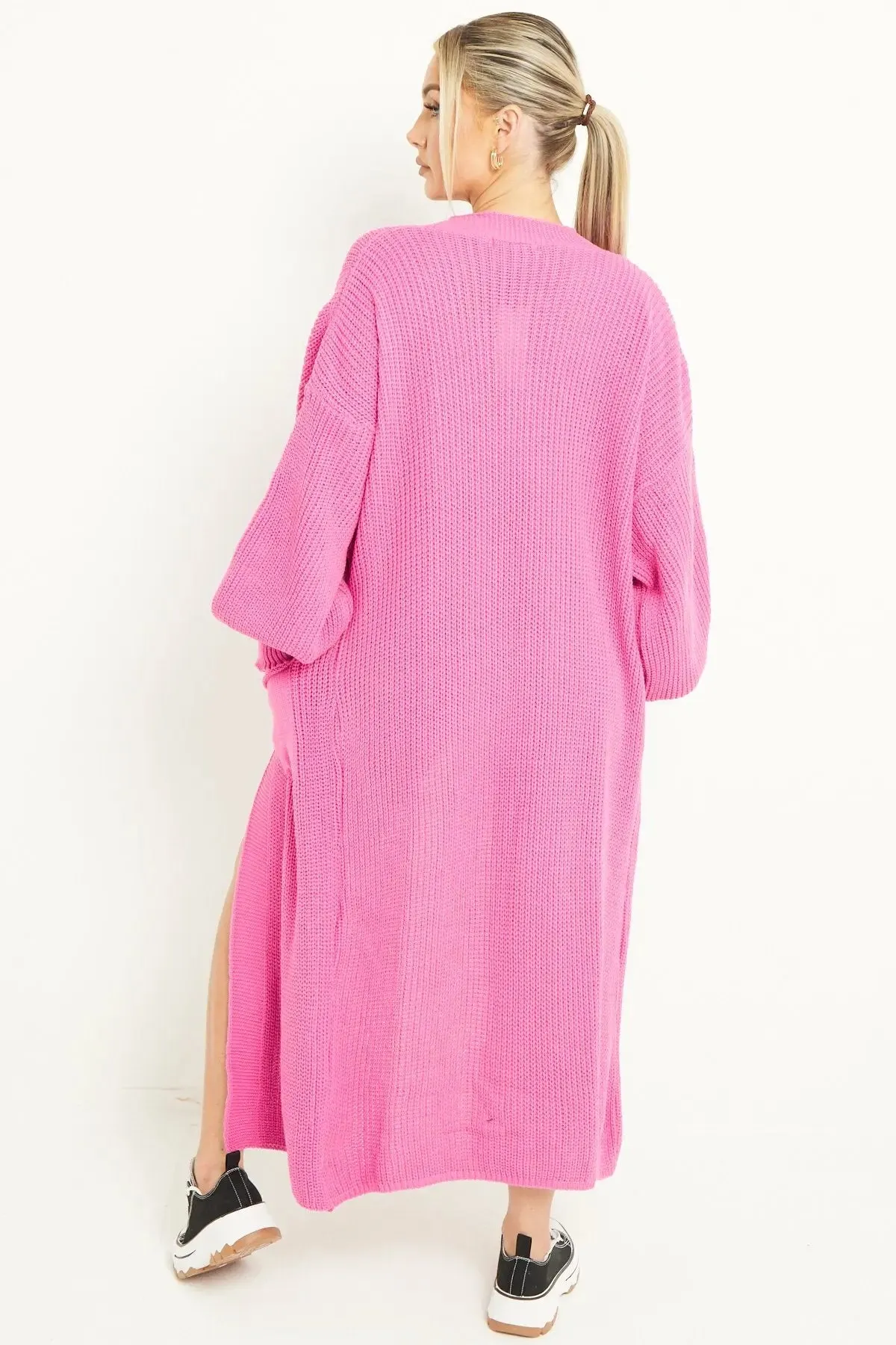 Casual Knit Puff Sleeve Loose Cardigan