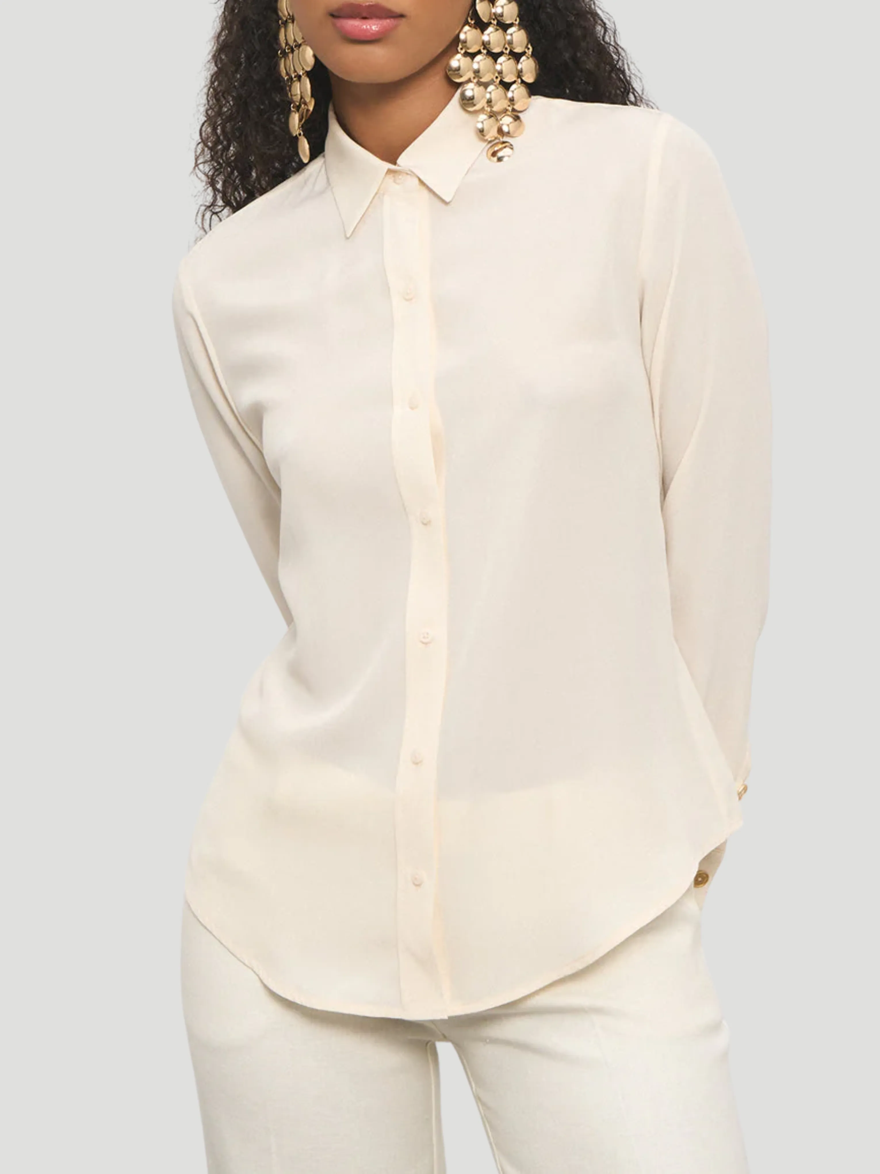 Chiara Silk Long-Sleeve Top