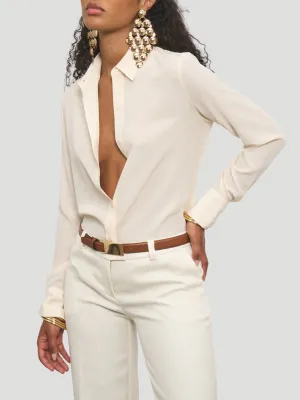 Chiara Silk Long-Sleeve Top