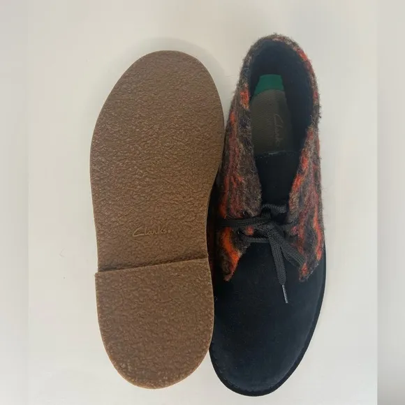 Clarks Men's Bushacre 3 Chukka Boots Size 11 Black Tribal Wool Suede Lace Up