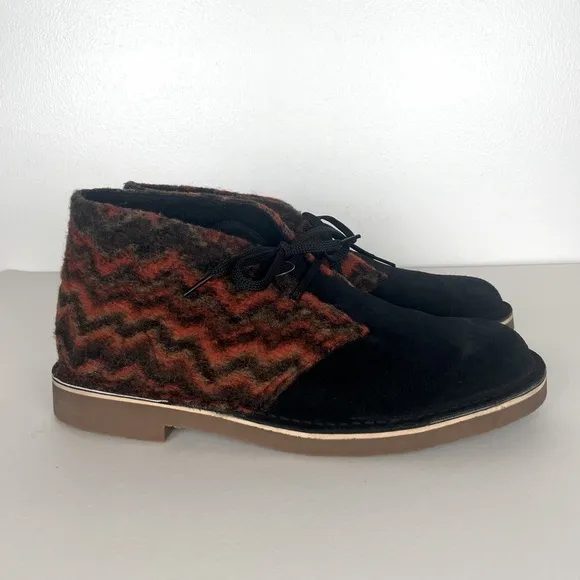 Clarks Men's Bushacre 3 Chukka Boots Size 11 Black Tribal Wool Suede Lace Up